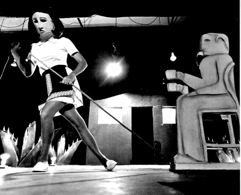 A photograph from the Antenna Theater production 24th Hour Cafe.