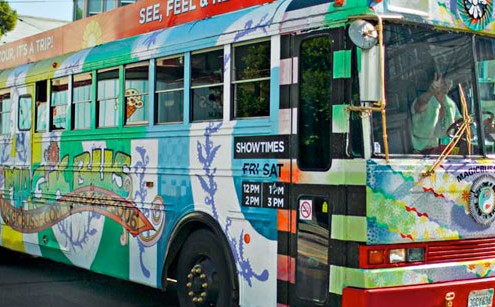 A photograph from the Antenna Theater production Magic Bus San Francisco.