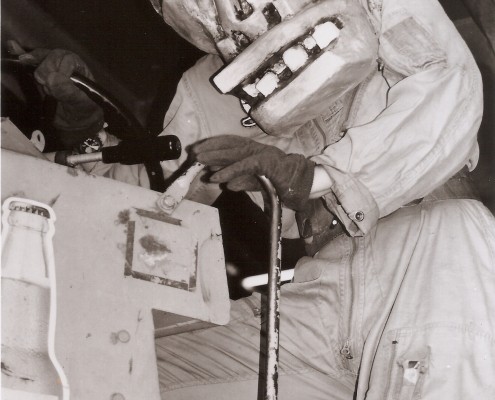 A photograph from the Antenna Theater production Skin and Bones.