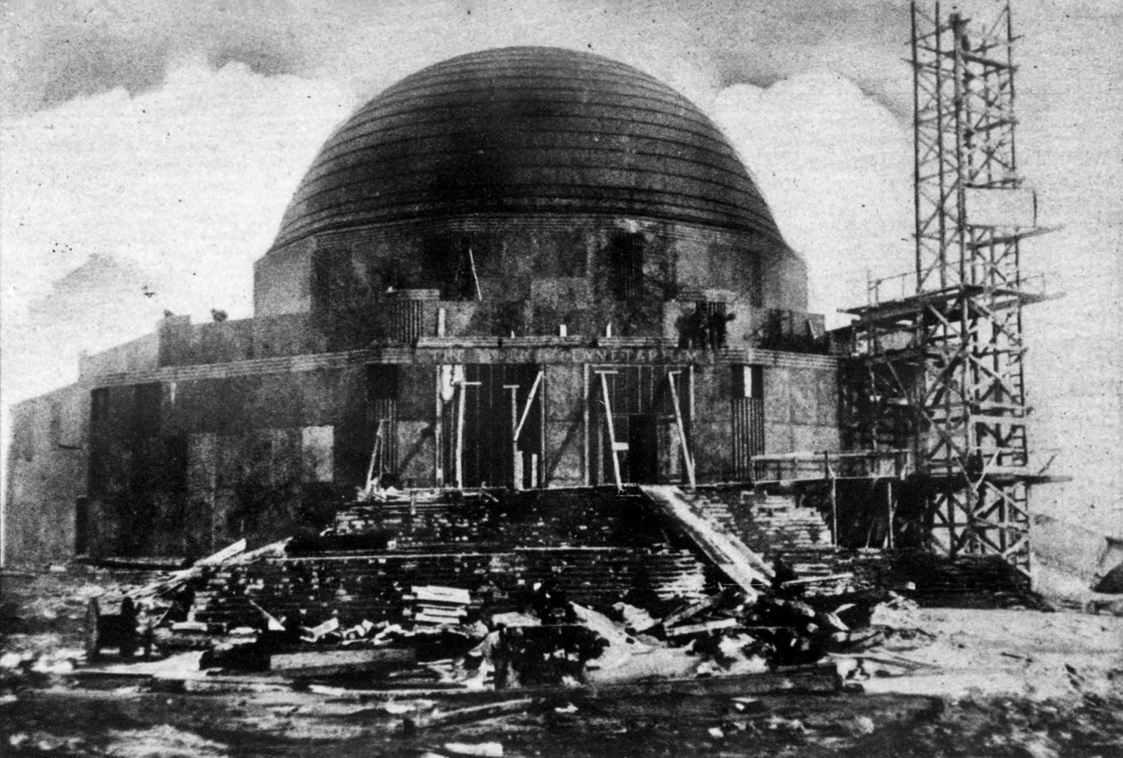 The new Adler Planetarium building on the Chicago lakefront in January 1930