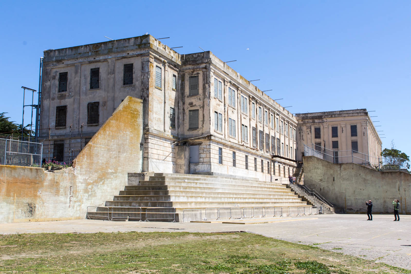 The cell block building of the former federal prison on Alcatraz Island, photographed in April 2015