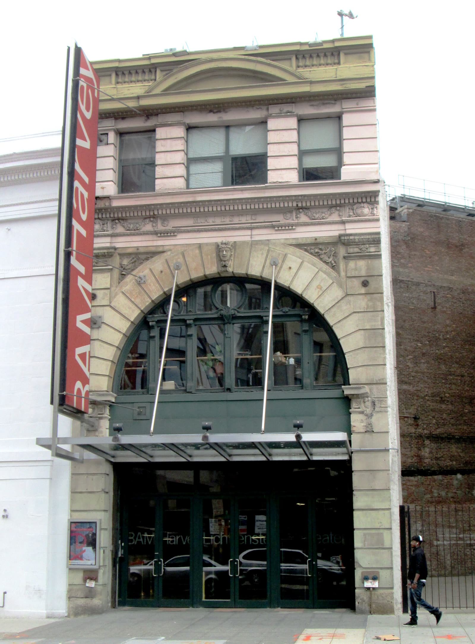 Facade of the BAM Harvey Theater on Fulton Street in Brooklyn
