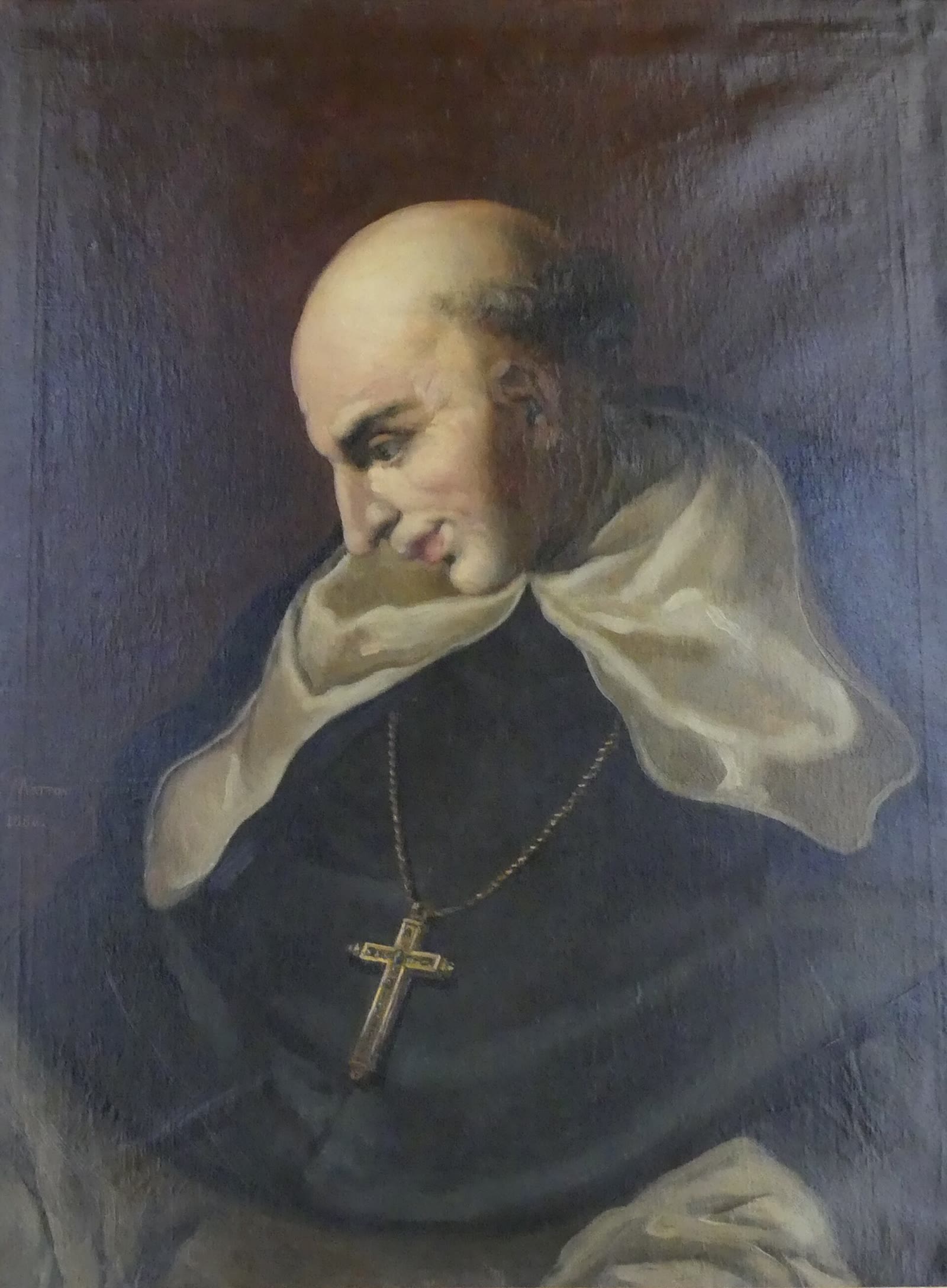 Painted portrait of the Dominican friar Bartolomé de las Casas in a friar's habit