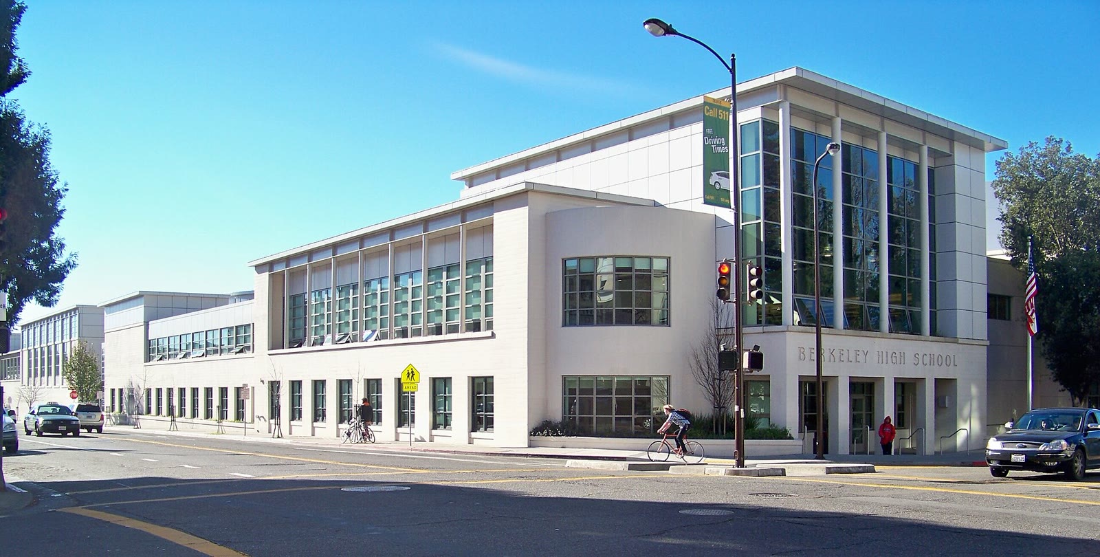 The front of Berkeley High School in Berkeley, California, in 2009