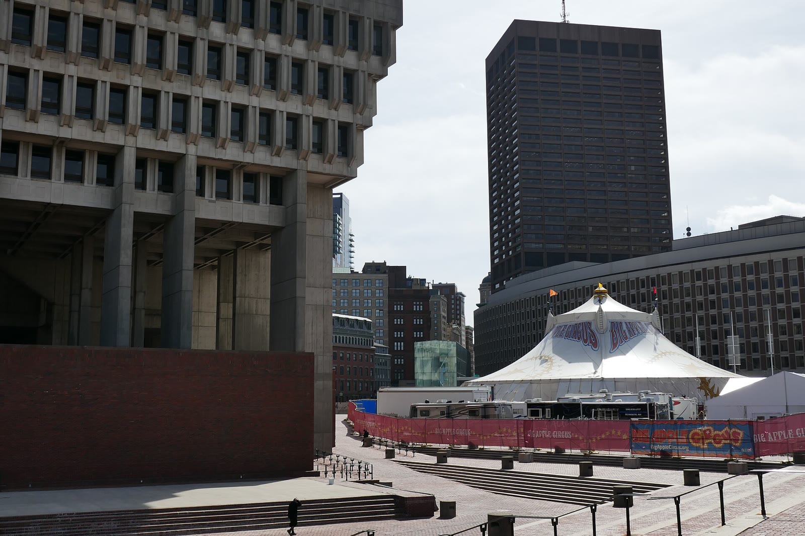 The Big Apple Circus tent on Boston City Hall Plaza in March 2016