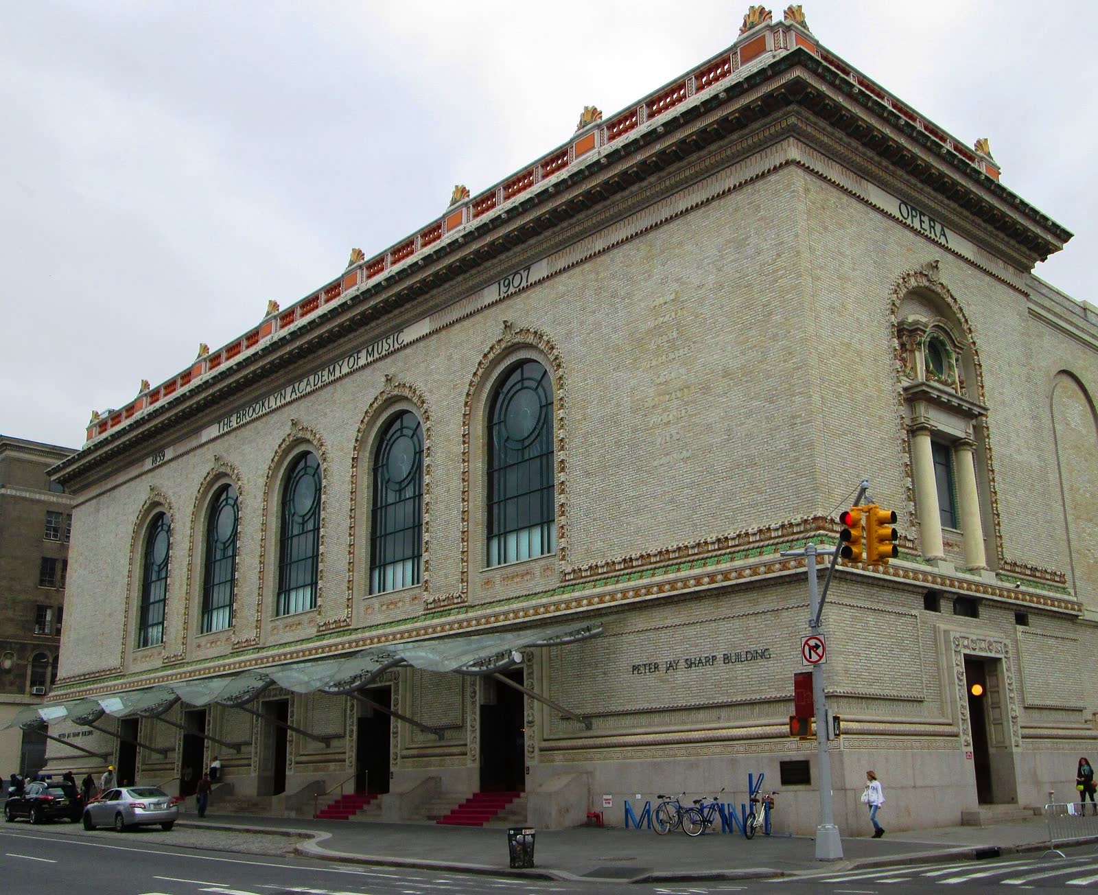Beaux-Arts facade of the Brooklyn Academy of Music Peter Jay Sharp Building seen from the west