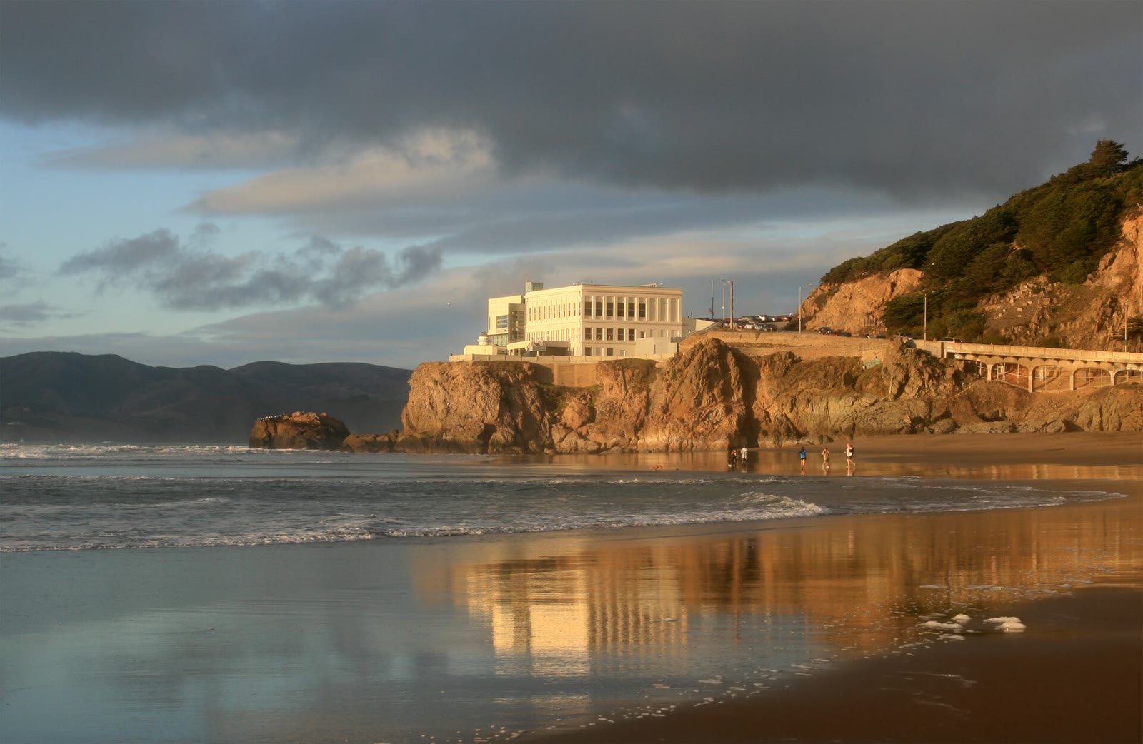 The Cliff House on the cliffs above Ocean Beach, San Francisco, photographed in November 2010