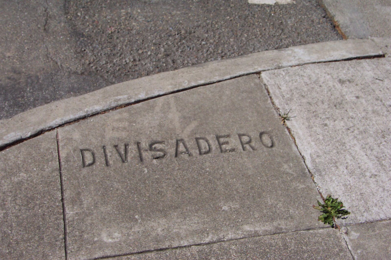 Divisadero Street in San Francisco with its name painted on the roadway at an intersection