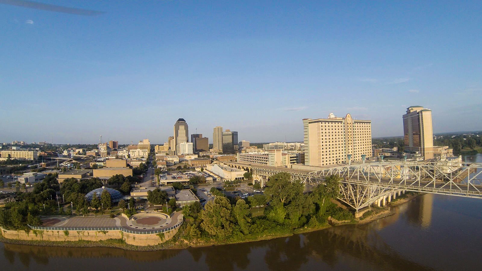 The downtown skyline of Shreveport, Louisiana