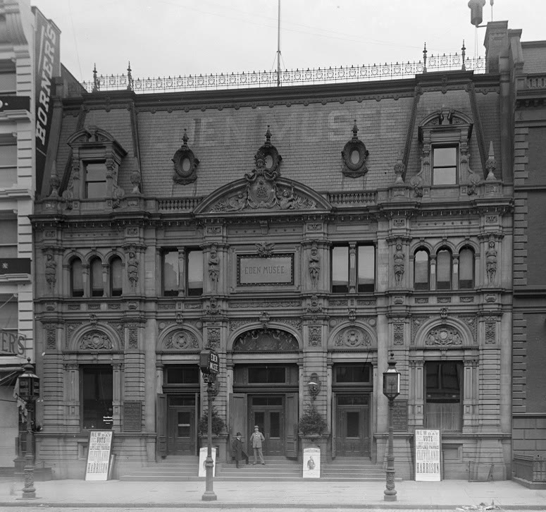 Photograph of the Eden Musée building on West 23rd Street in New York, about 1900
