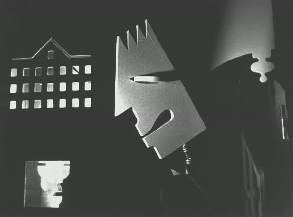 Archive photograph of a scene from Antenna Theater's walk-through installation Etiquette of the Undercaste