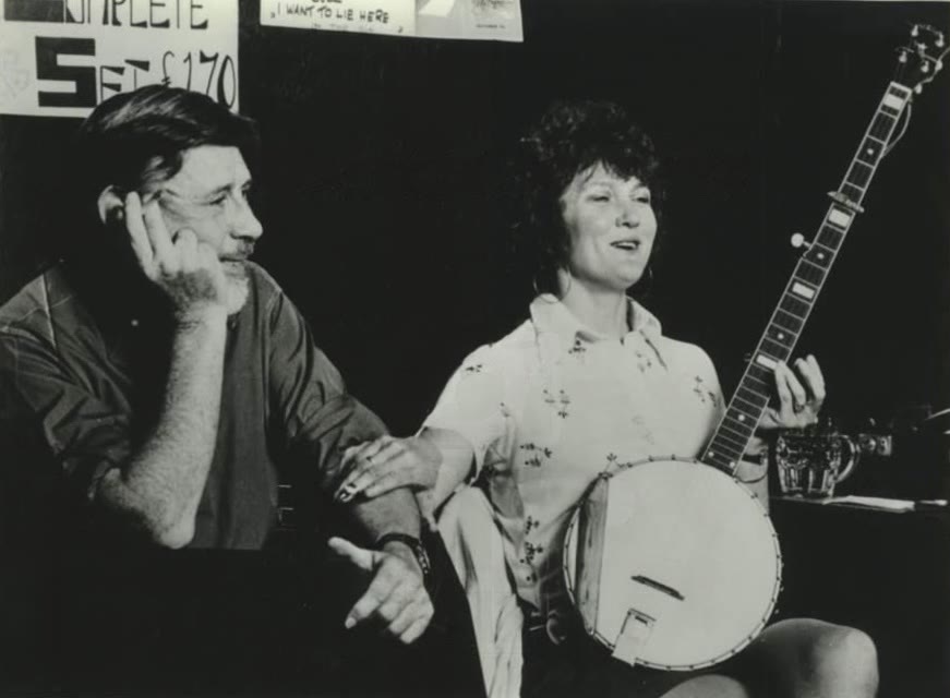 Folk singers Ewan MacColl and Peggy Seeger together in a photograph from 1981 or 1982