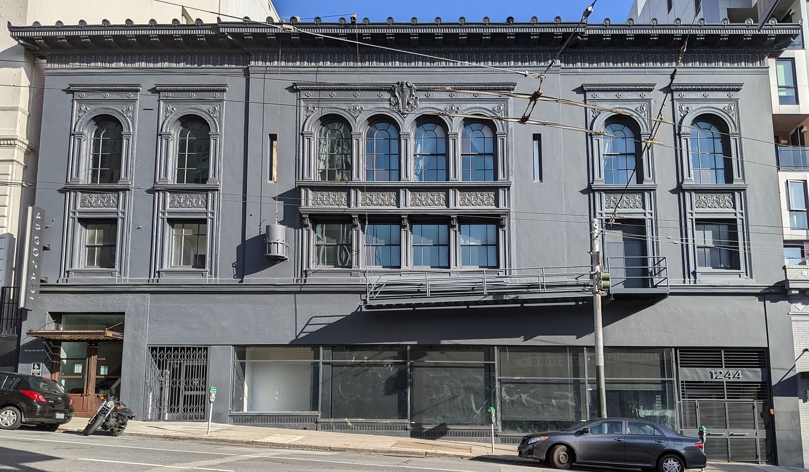 The building at 1244 and 1268 Sutter Street in San Francisco that once housed the Avalon Ballroom