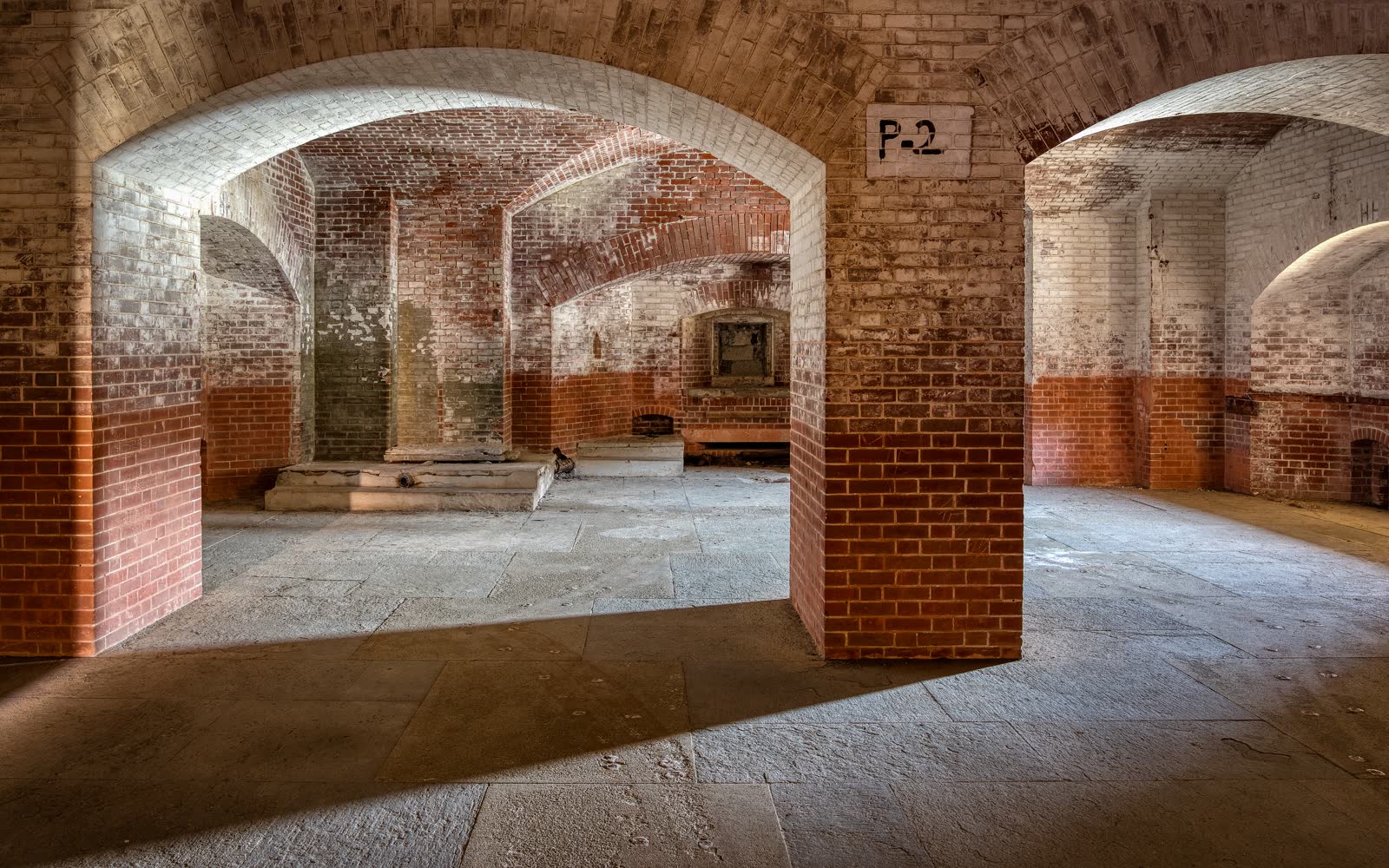 Brick Civil War era casemate inside Fort Point National Historic Site in the Presidio