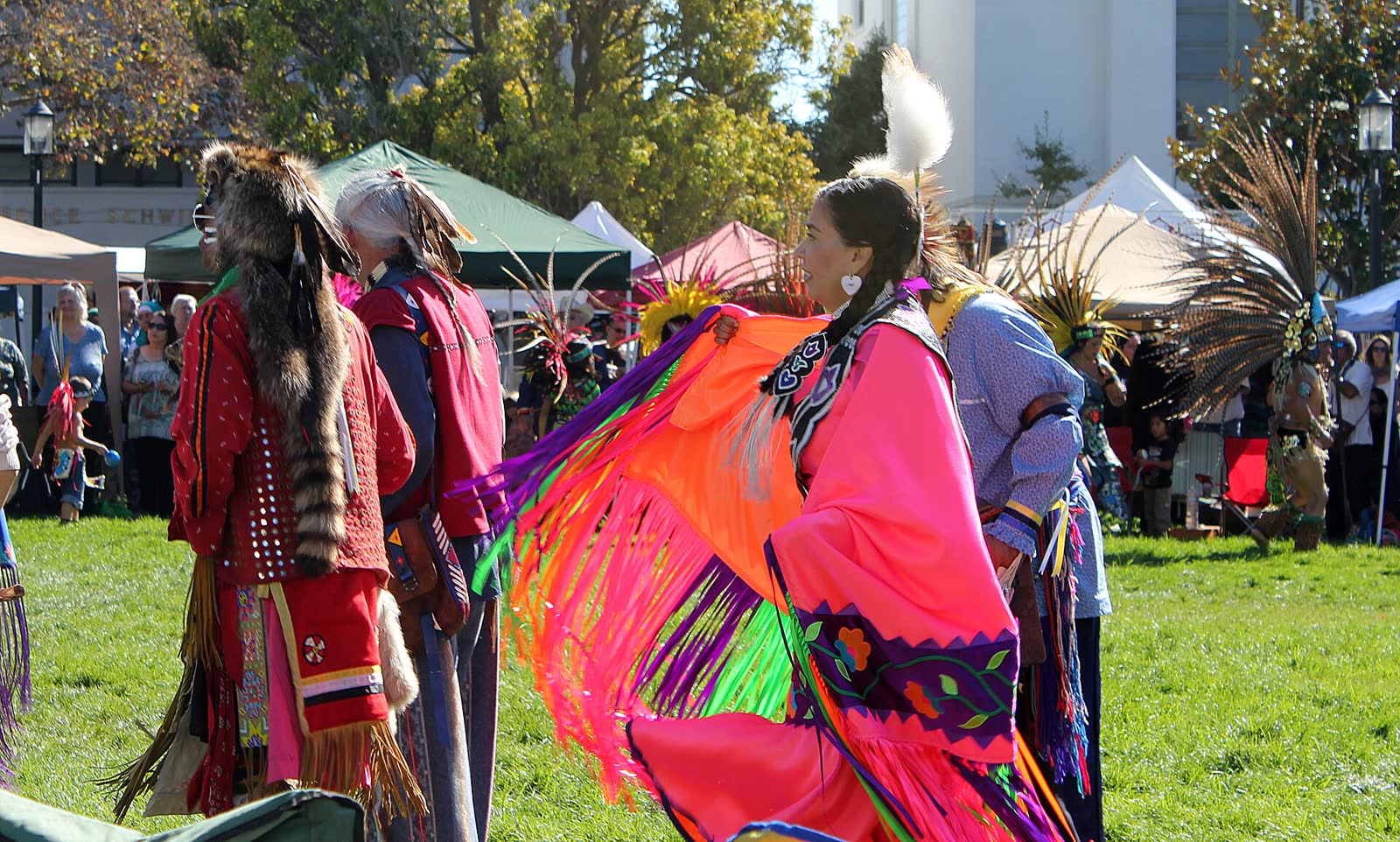 People gathered at Berkeley's Indigenous Peoples Day celebration on October 13, 2012