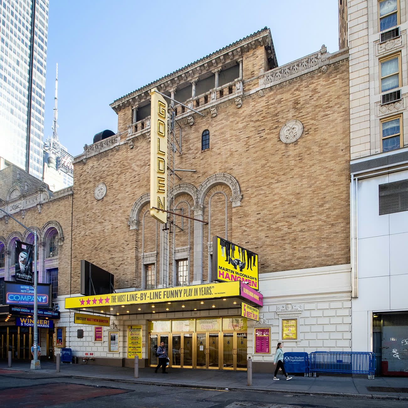 Facade of the John Golden Theatre on West 45th Street in Midtown Manhattan