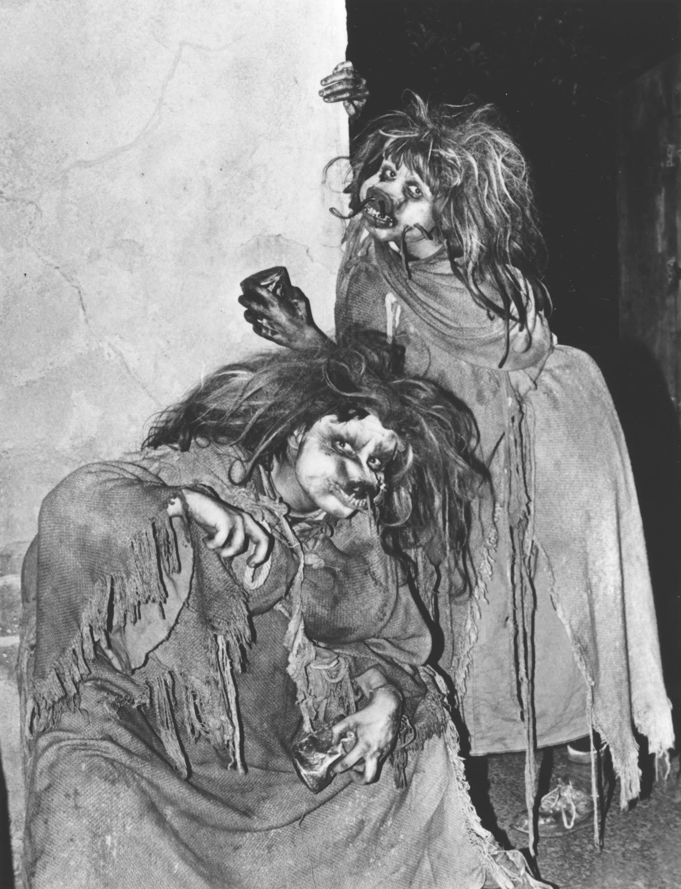 Costumed performers billed as the Pig Sisters at the Halloween Haunt at Knott's Berry Farm in 1987
