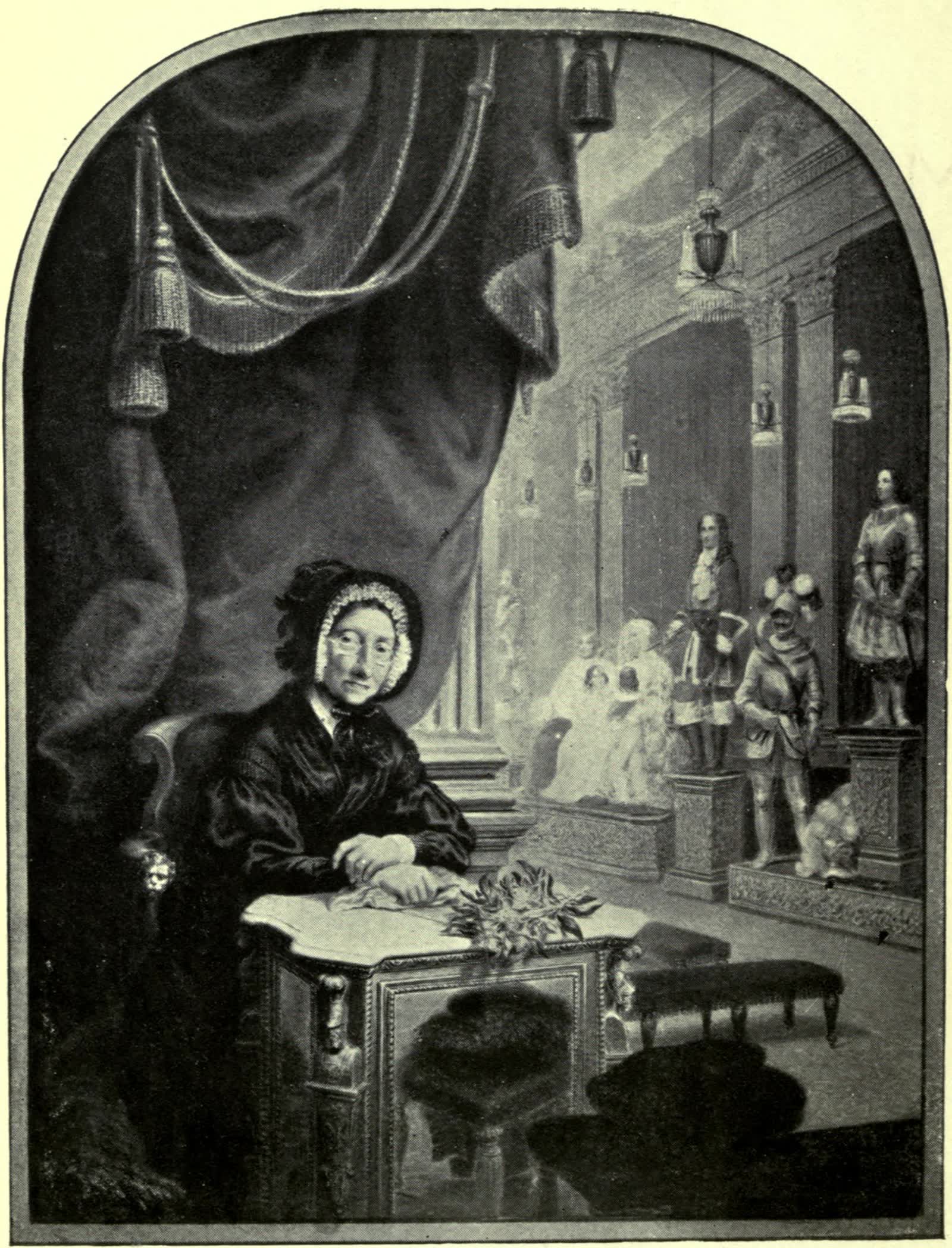 Portrait of Marie Tussaud in old age, at 85, after a portrait by Paul Fischer