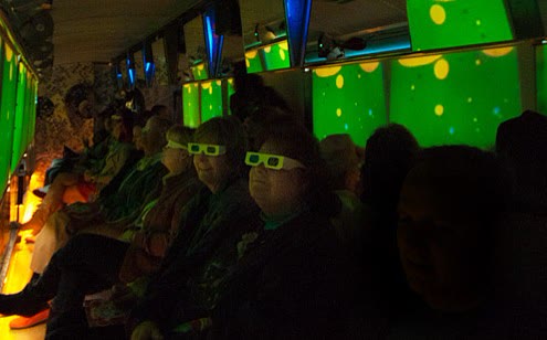 Second archive photograph from Antenna Theater's Magic Bus multimedia tour of 1960s San Francisco