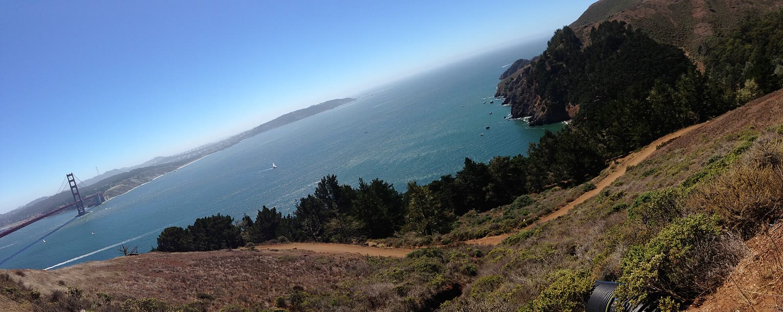 Wide view of the Marin County coastline and the Pacific Ocean