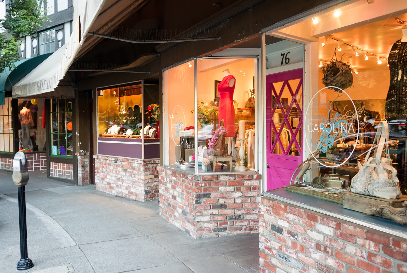 Shops along Miller Avenue in downtown Mill Valley