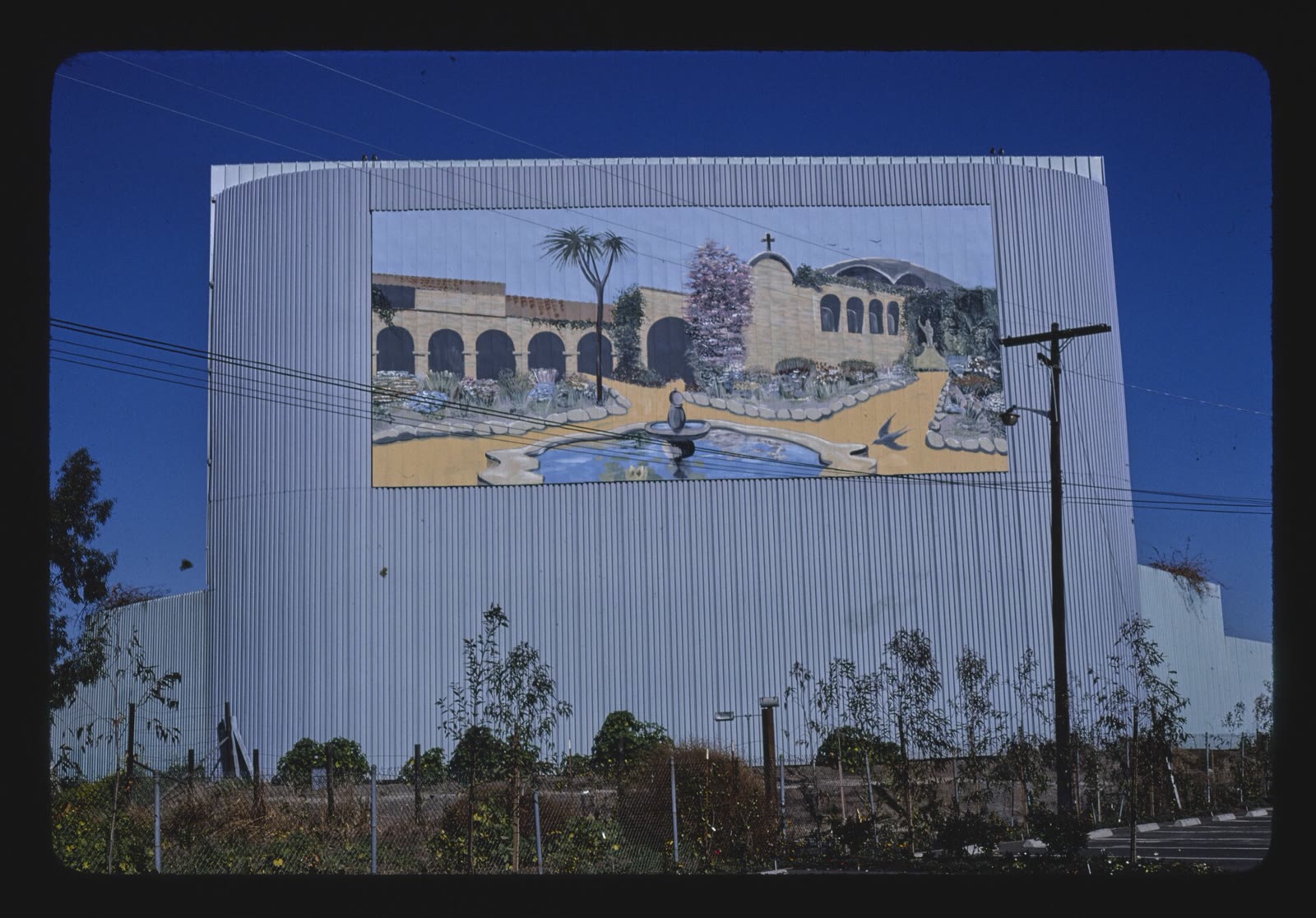 The sign of the Mission Drive-in Theater in San Juan Capistrano, California, in 1979