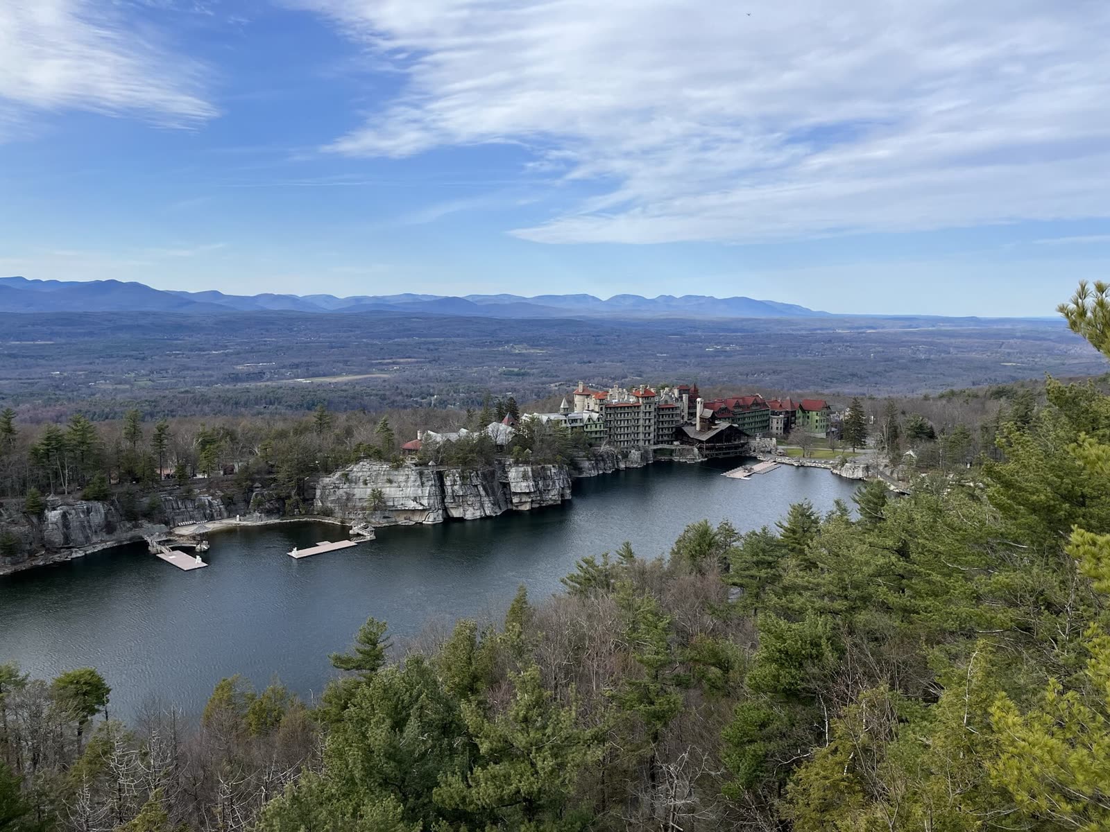 Mohonk Mountain House seen from above at Sky Top Tower