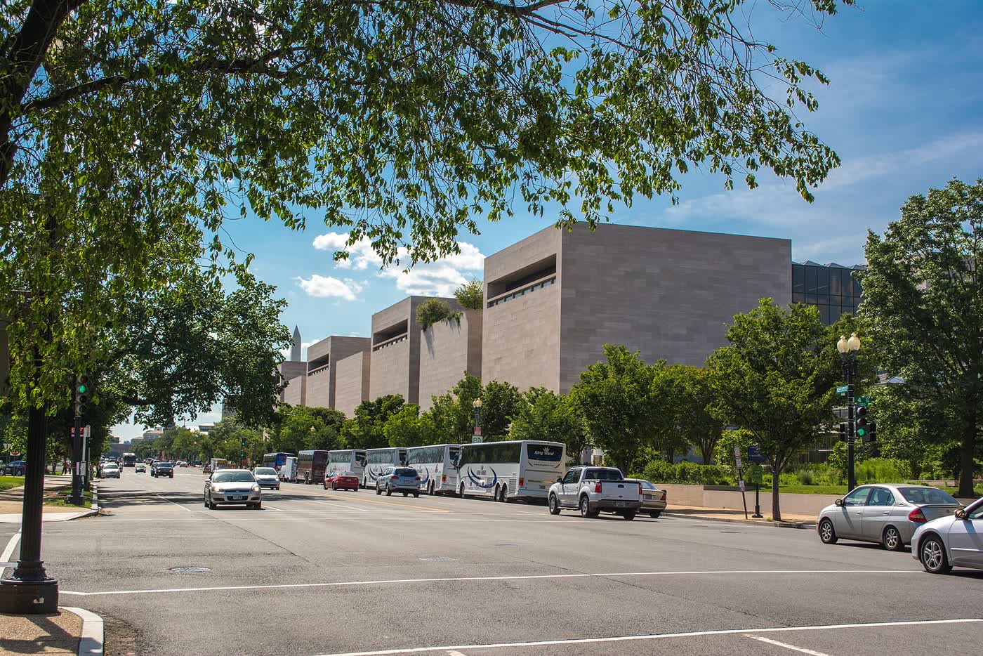 The National Air and Space Museum building on Independence Avenue SW in Washington, DC