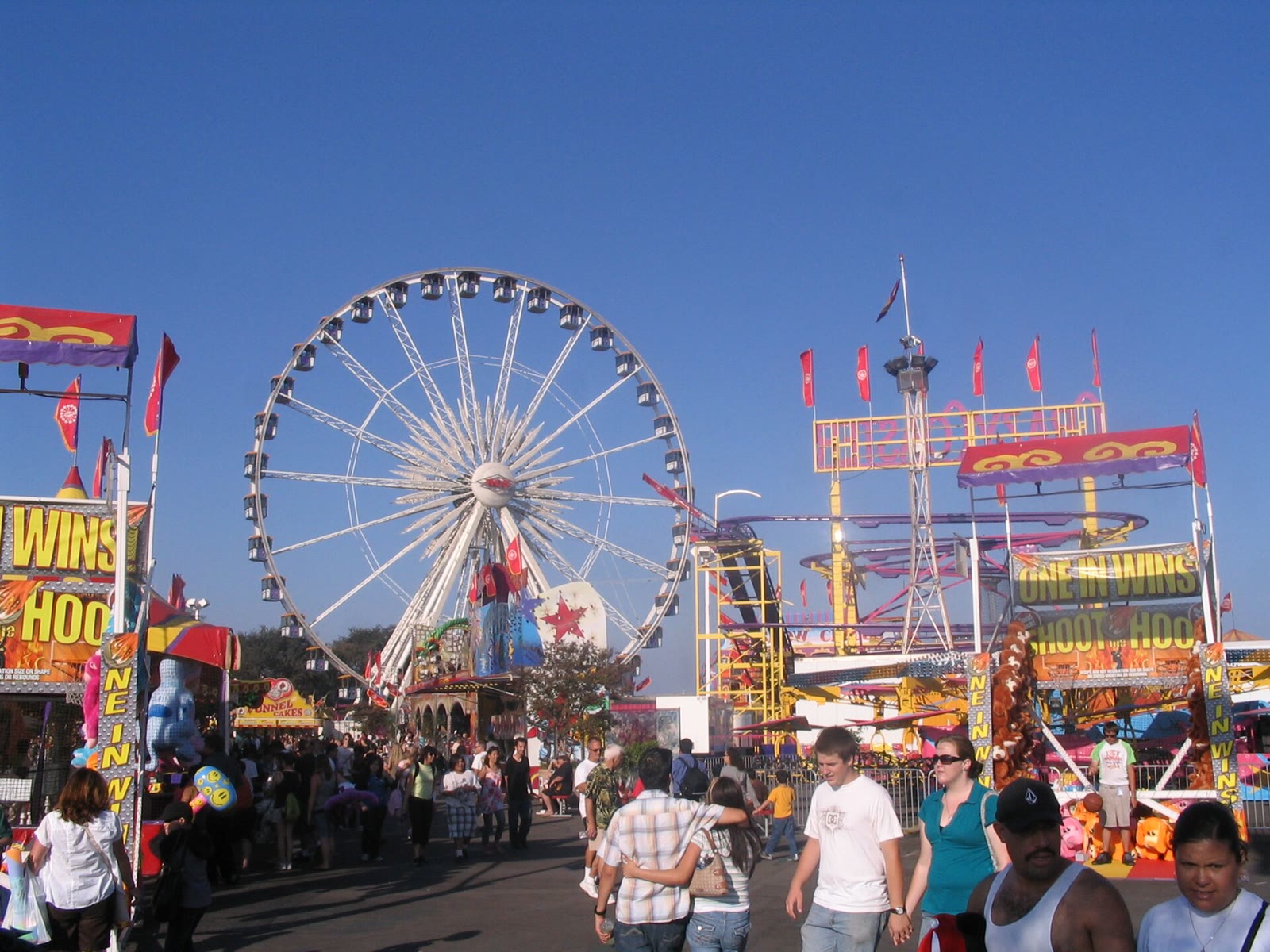 The carnival midway at the Orange County Fair in California in July 2008
