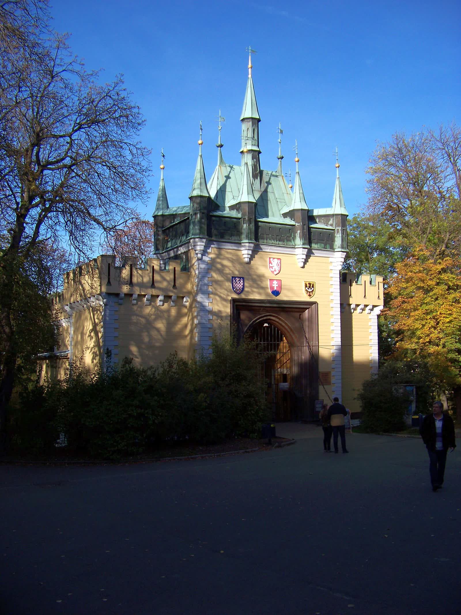 The Petřín Mirror Maze building in Petřín Park, Prague, in October 2012