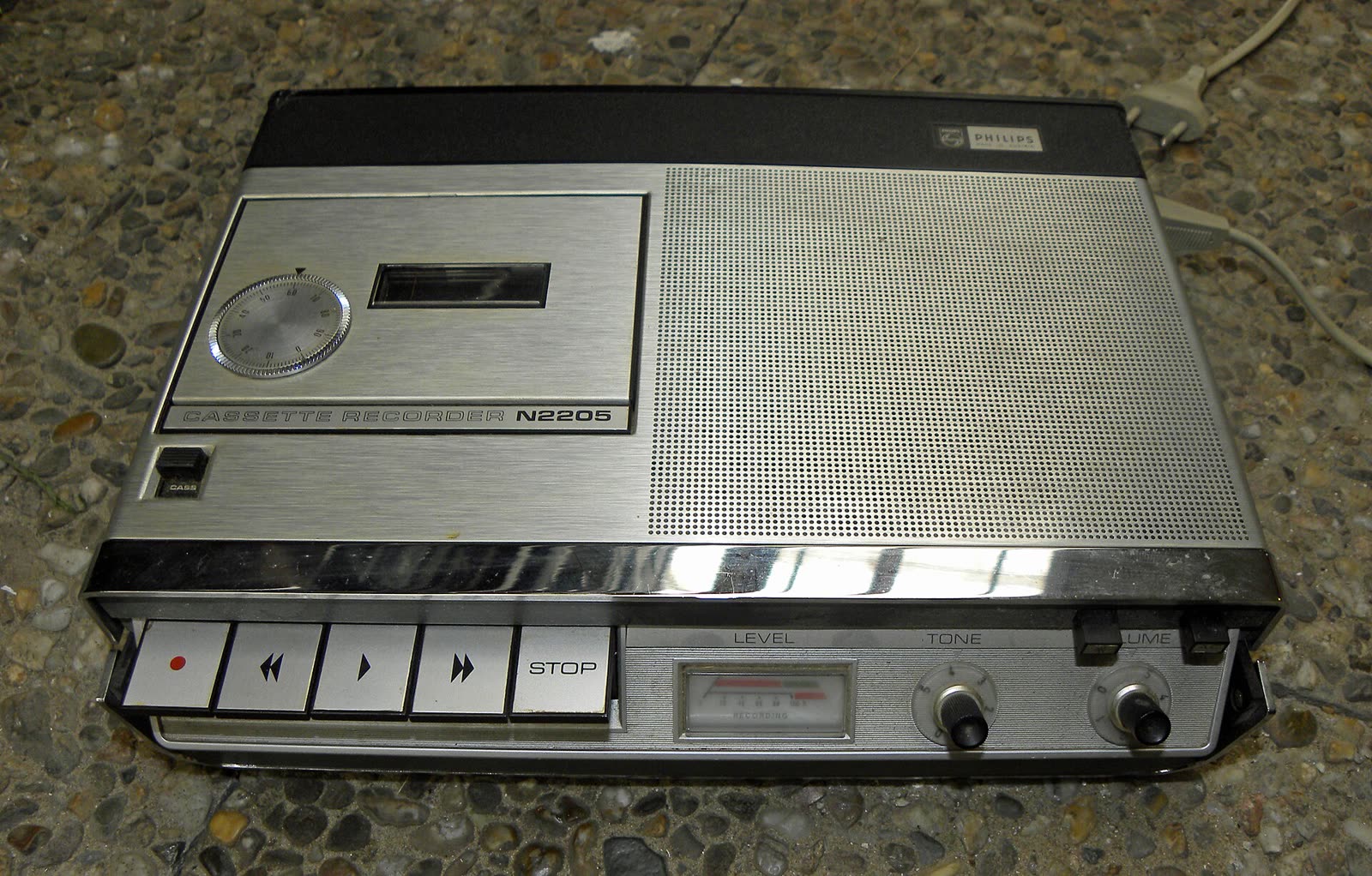 A Philips N 2205 portable cassette tape recorder