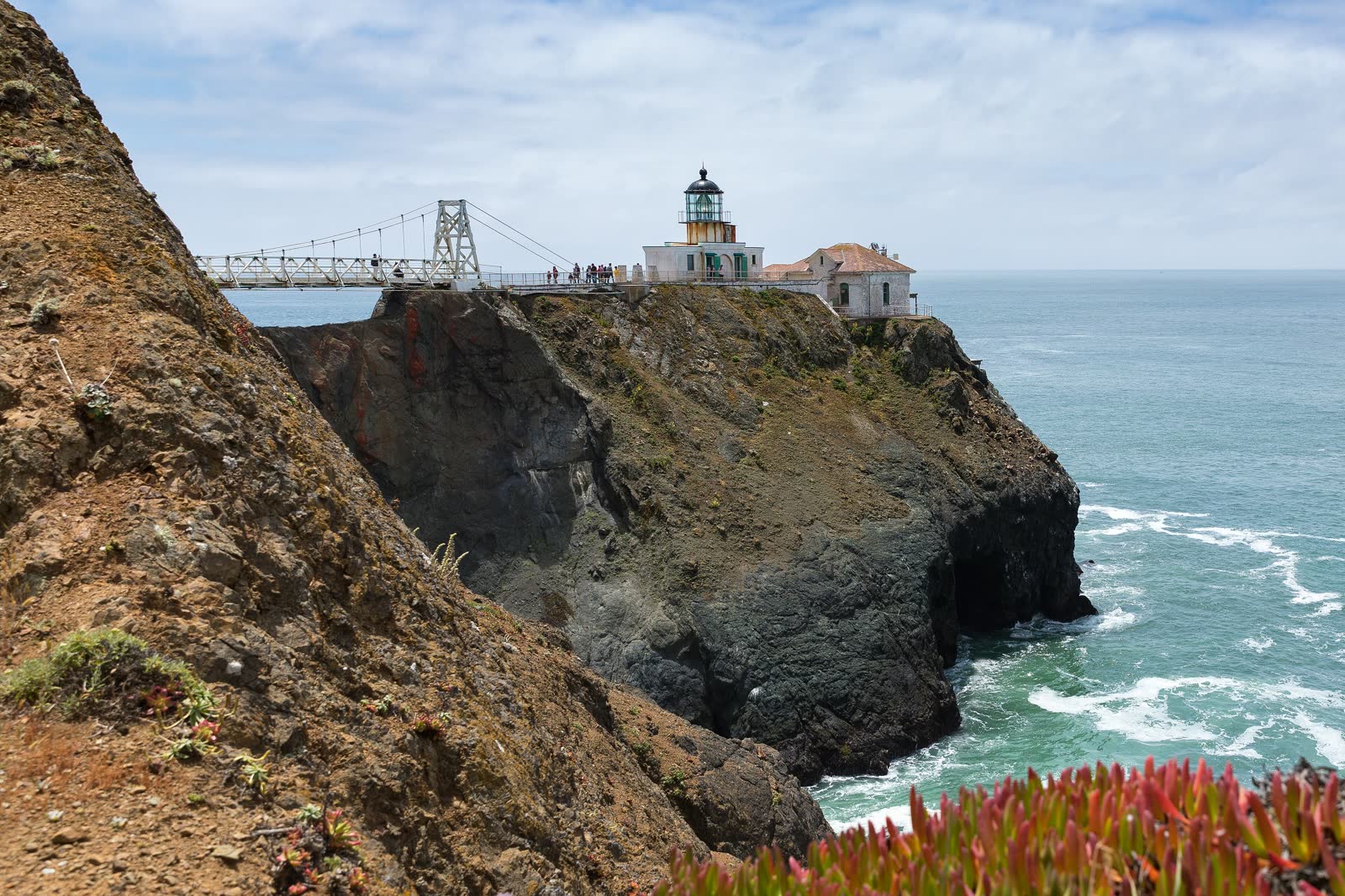 Point Bonita Lighthouse on the Marin Headlands coast, endpoint of an iPhone audio walk