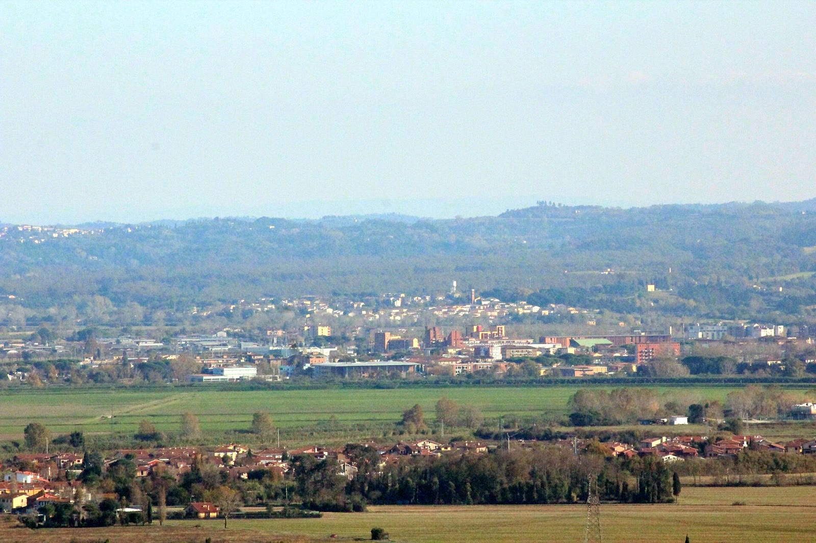 Panorama of the town of Pontedera in the province of Pisa, Tuscany