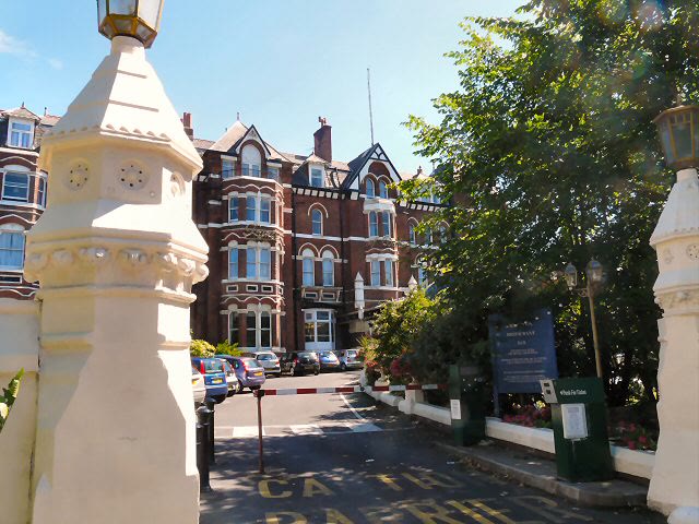 The entrance of the Prince of Wales Hotel in Southport, Merseyside
