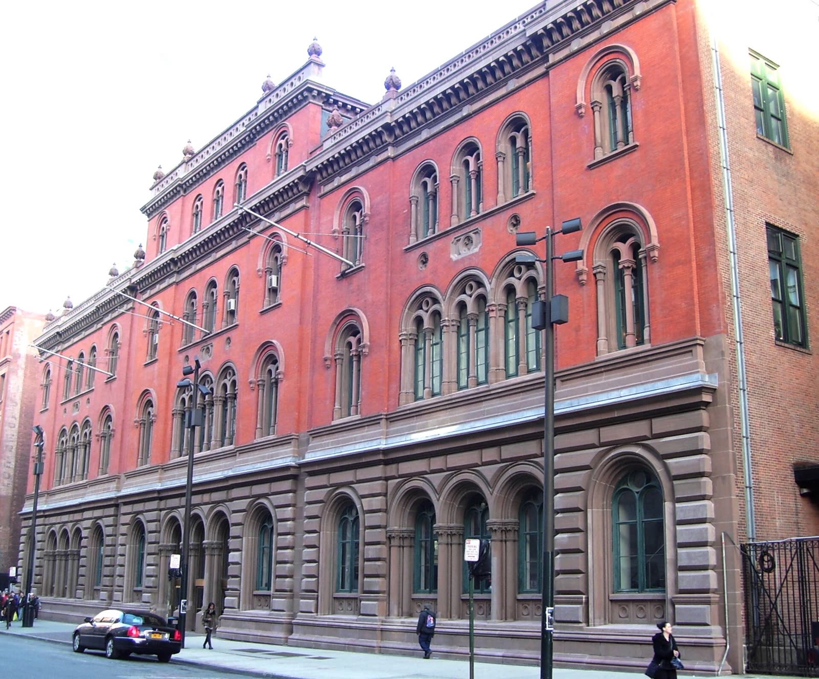 The Public Theater in the former Astor Library building on Lafayette Street, New York, seen from the south
