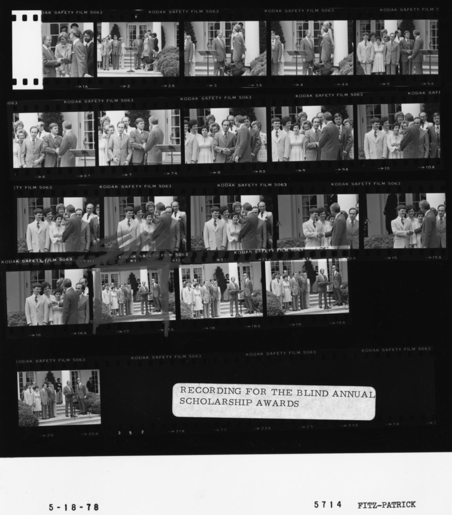 Photograph by White House staff photographers of the Recording for the Blind annual scholarship awards on May 18, 1978