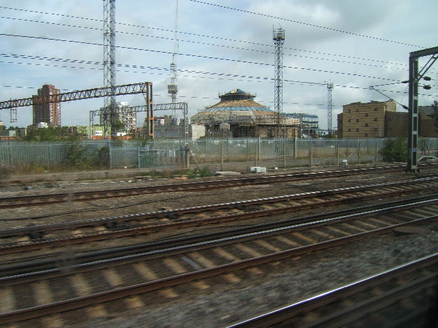 The Roundhouse at Chalk Farm in September 2005, during its rebuilding