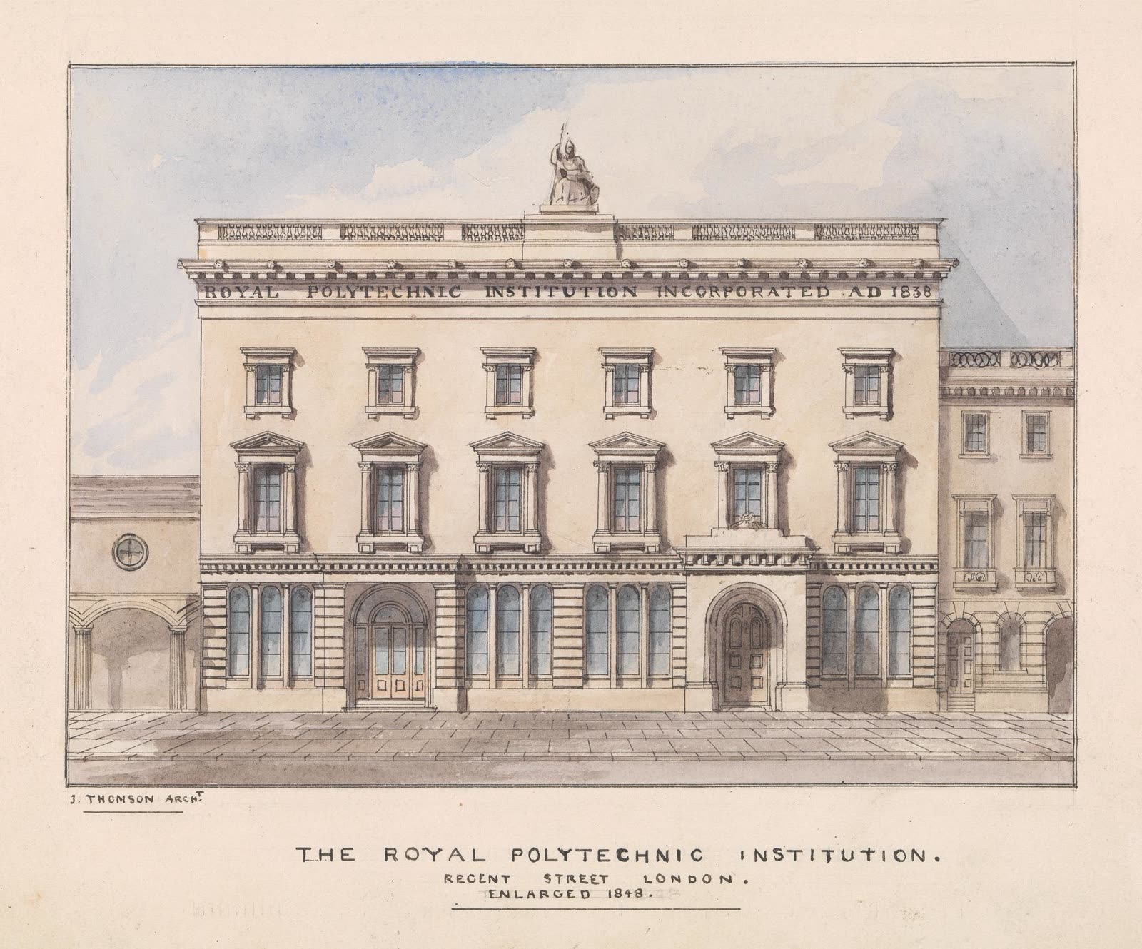 Nineteenth-century print of the Royal Polytechnic Institution in London by James Thomson