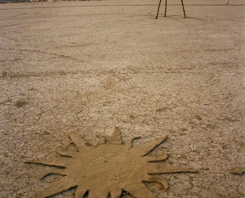 Archive photograph of Antenna Theater's Sands of Time installation at Burning Man