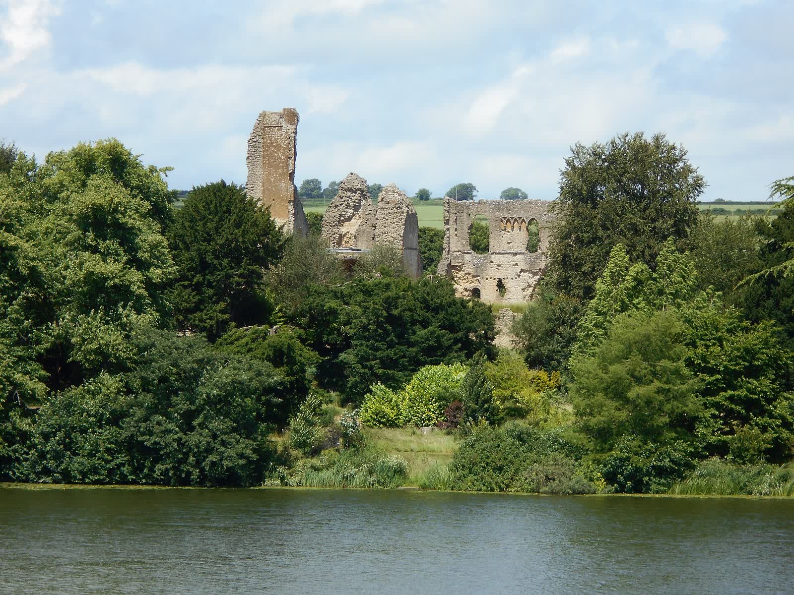 The ruins of Sherborne Old Castle in Sherborne, Dorset, England