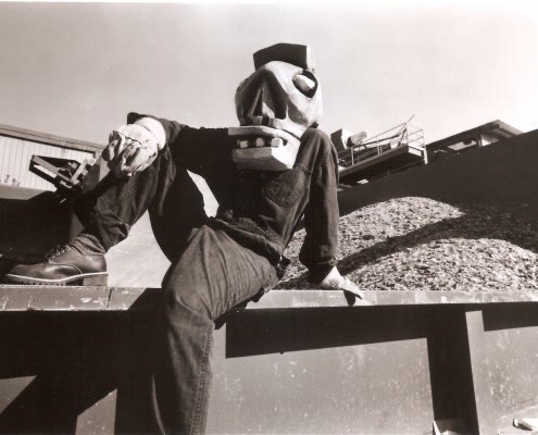 Archive photograph from Skin and Bones, Antenna's site-specific show at the Marin County Recycling Center