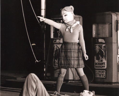Archive production photo from Snake Theater's Auto, the 1979 location play in north Sausalito