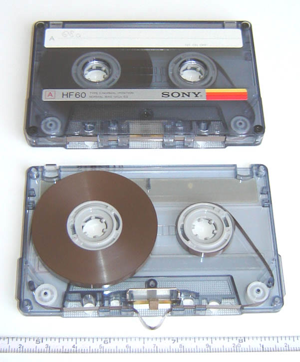 A Sony compact audio cassette with normal-bias tape