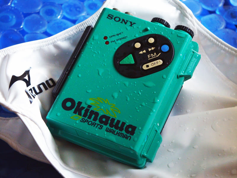 A Sony Sports Walkman WM-F5 portable cassette player