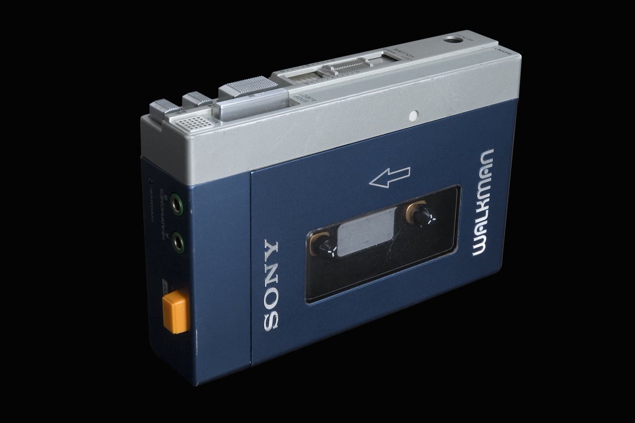 Original Sony Walkman TPS-L2 cassette player from 1979, the device behind early headphone theater