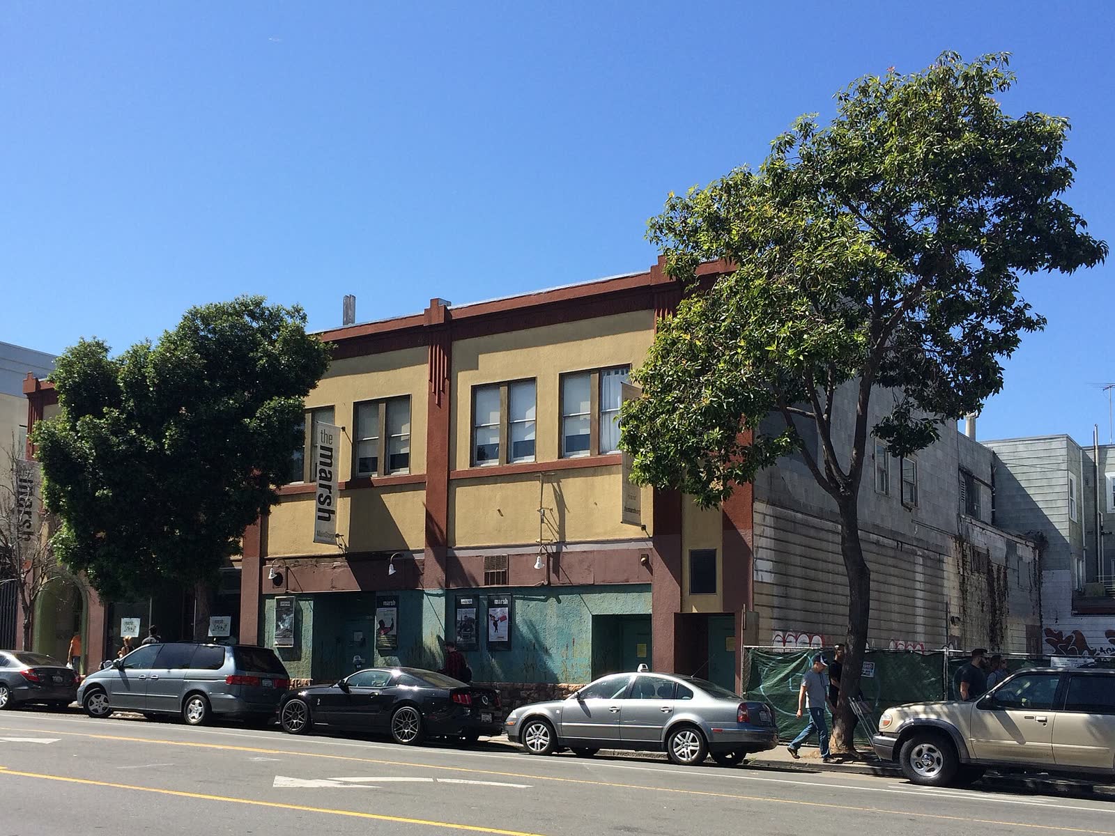 The street front of The Marsh, a theater and performance venue on Valencia Street in the Mission District