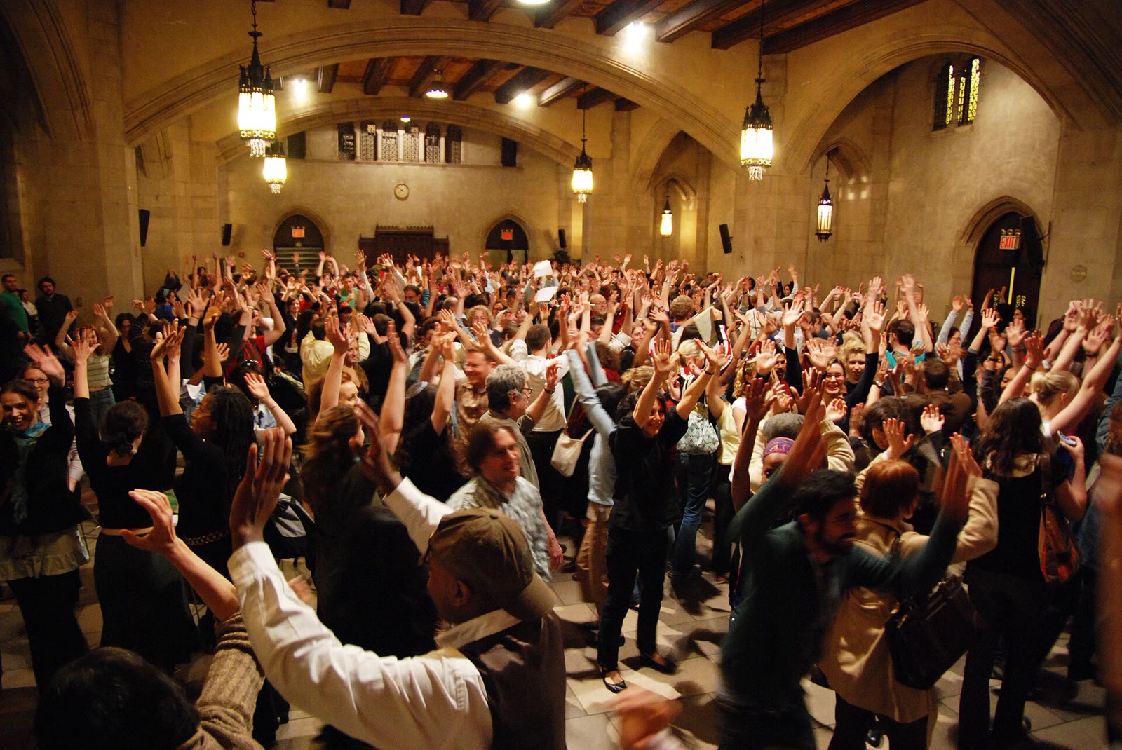 Participants in a Theatre of the Oppressed workshop led by Augusto Boal in New York