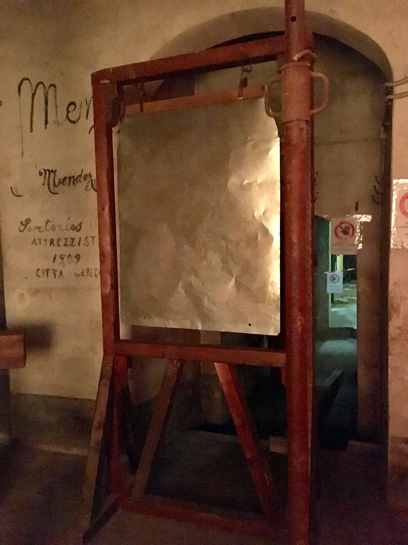 A stage thunder machine kept at the Teatro della Pergola in Florence, photographed in 2016
