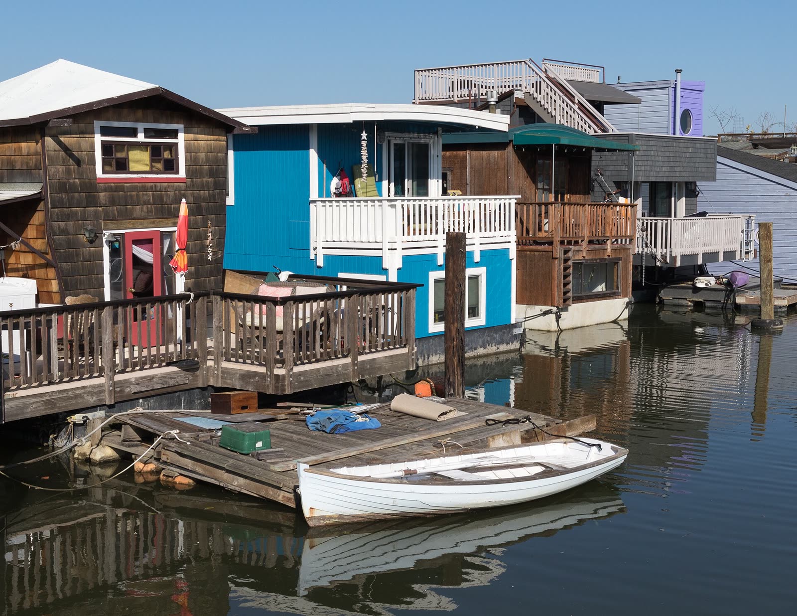 Houseboats moored at Waldo Point in Sausalito