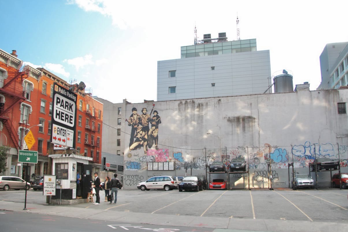 A parking lot on Wooster Street in the SoHo district of New York in 2010